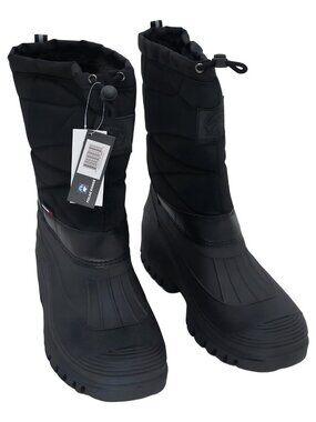 Polar Range Men's Round Toe Snow Boots Black Size 11